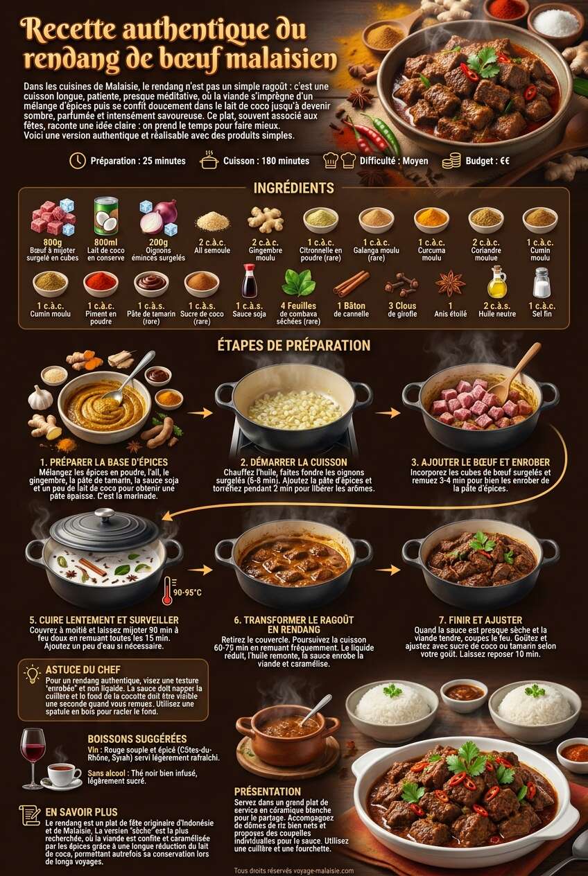 Fiche recette Recette authentique du rendang de b&oelig;uf malaisien