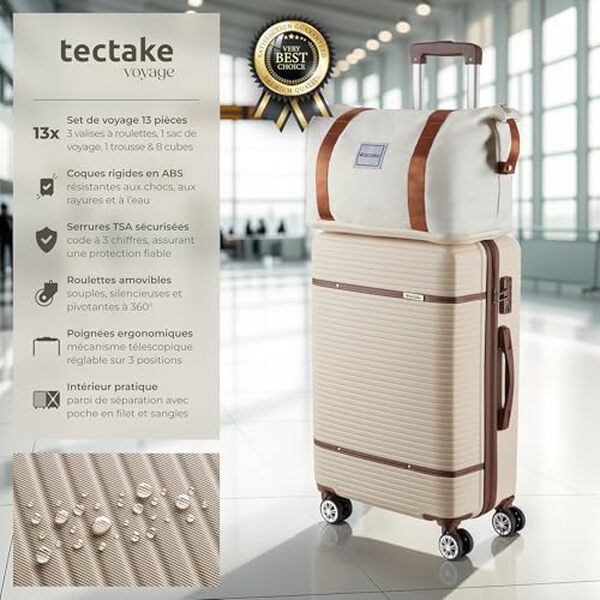Découvrez notre test détaillé de la série de valises tectake 13 pièces avec roulettes et cadenas TSA. Qualité, praticité et sécurité pour vos voyages. 