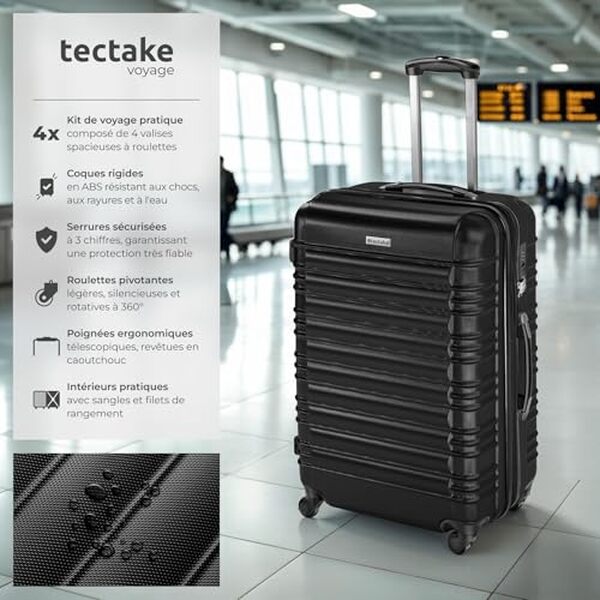 Découvrez notre test complet des valises tectake® : polyvalence, sécurité et durabilité pour tous vos déplacements. Avis, caractéristiques et conseils d'achat.