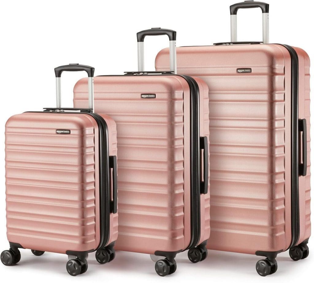 Test : valises rigides Amazon Basics or rose