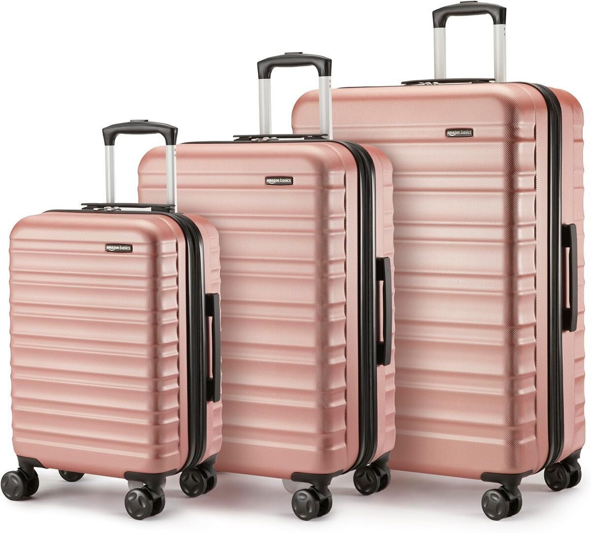 Test : valises rigides Amazon Basics or rose