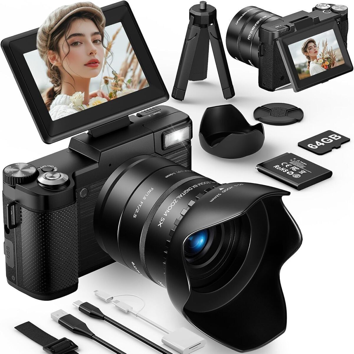 Test : appareil photo Longyi 6K, zoom optique 8x et écran rabattable